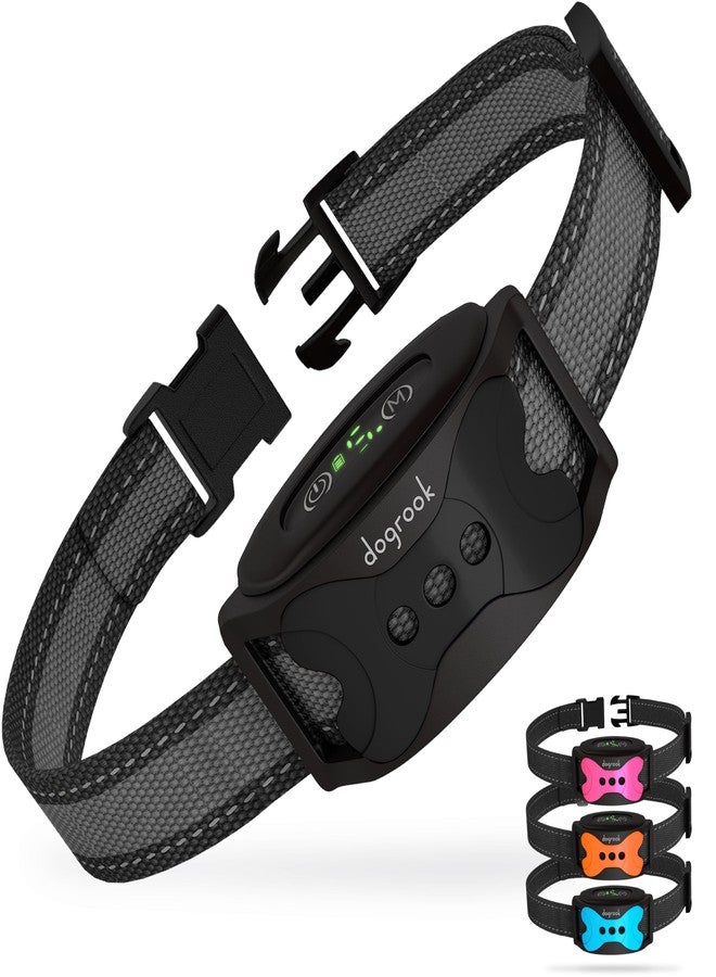 DogRook Rechargeable Dog Bark Collar - No Shock Training Smart Collar - Beep & Vibrating - Anti Bark Collar for Large Dog, Medium & Small Dog - No Shock Bark Collar - 12-110 lbs - Image 1